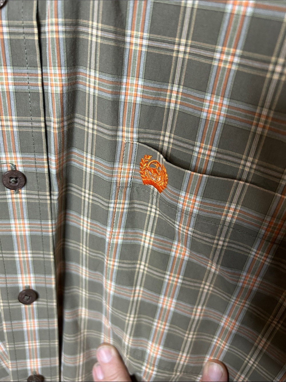 CINCH Men's Plaid Button-Up Shirt - Olive & Tan - Picture 3 of 5